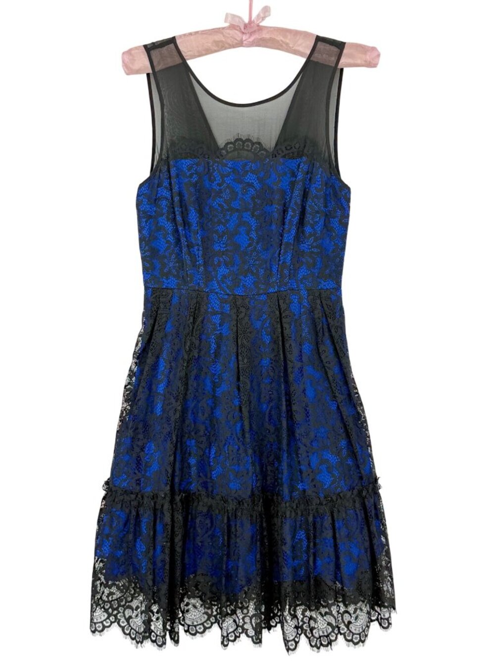 VTG NWT Anthropologie Blue Black Lace A-Line Dress| Whimsigoth Dark Romance Boho